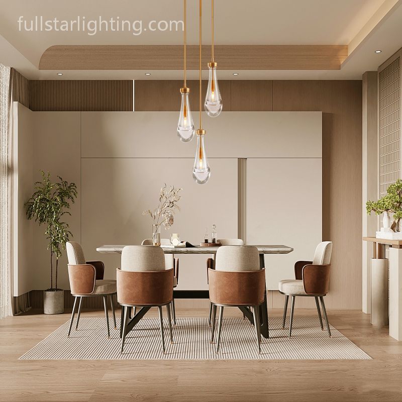 Raindrops 3-Light Rod Round Chandelier-Fullstarlighting
