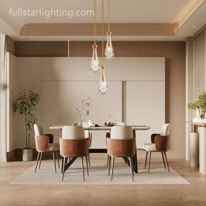 Raindrops 3-Light Rod Round Chandelier-Fullstarlighting