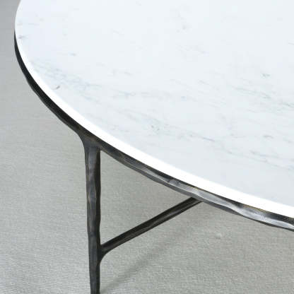 Thaddeus Marble Round Coffee Table 55"D-Fullstarlighting