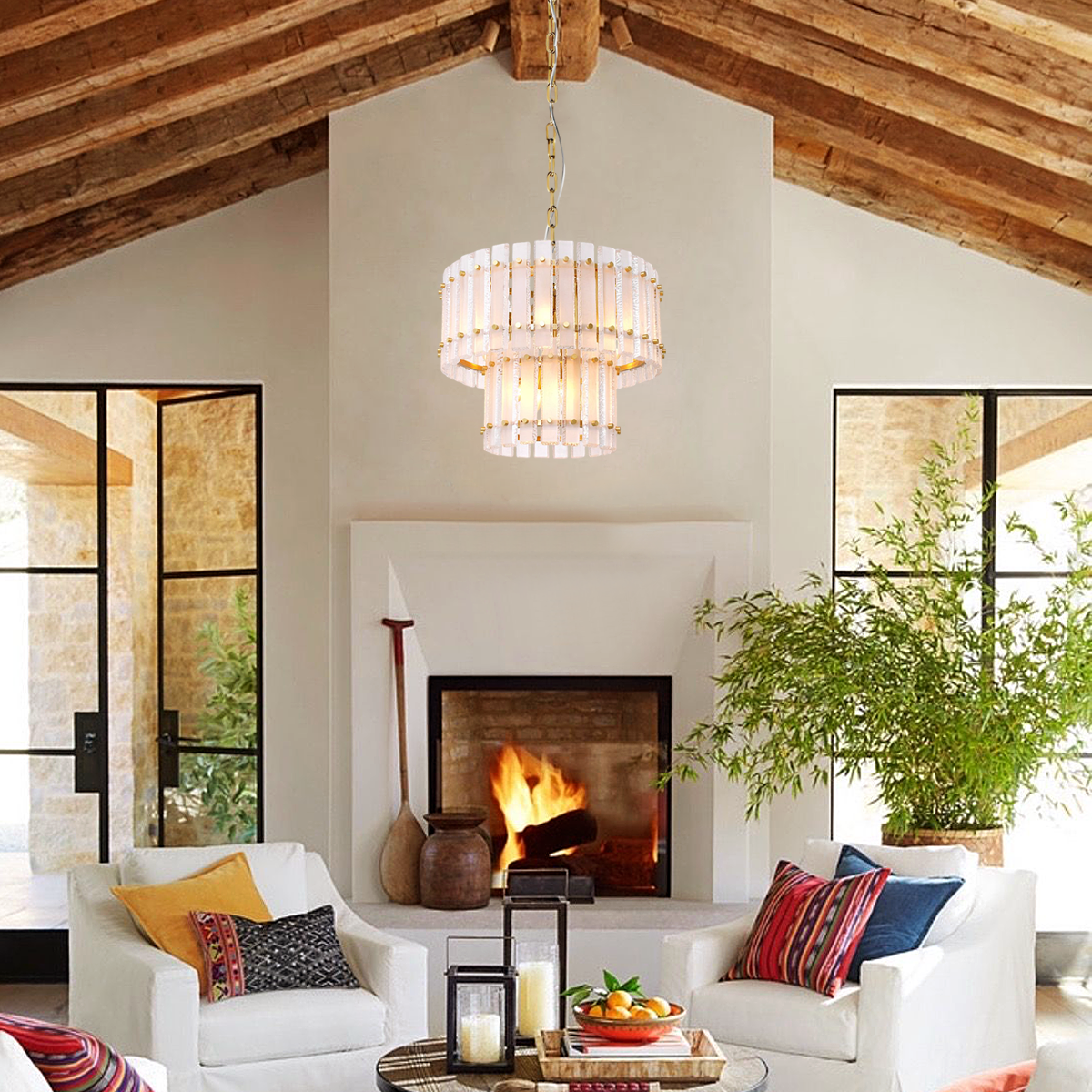 Mara Classical Round Glass Chandelier-Fullstarlighting