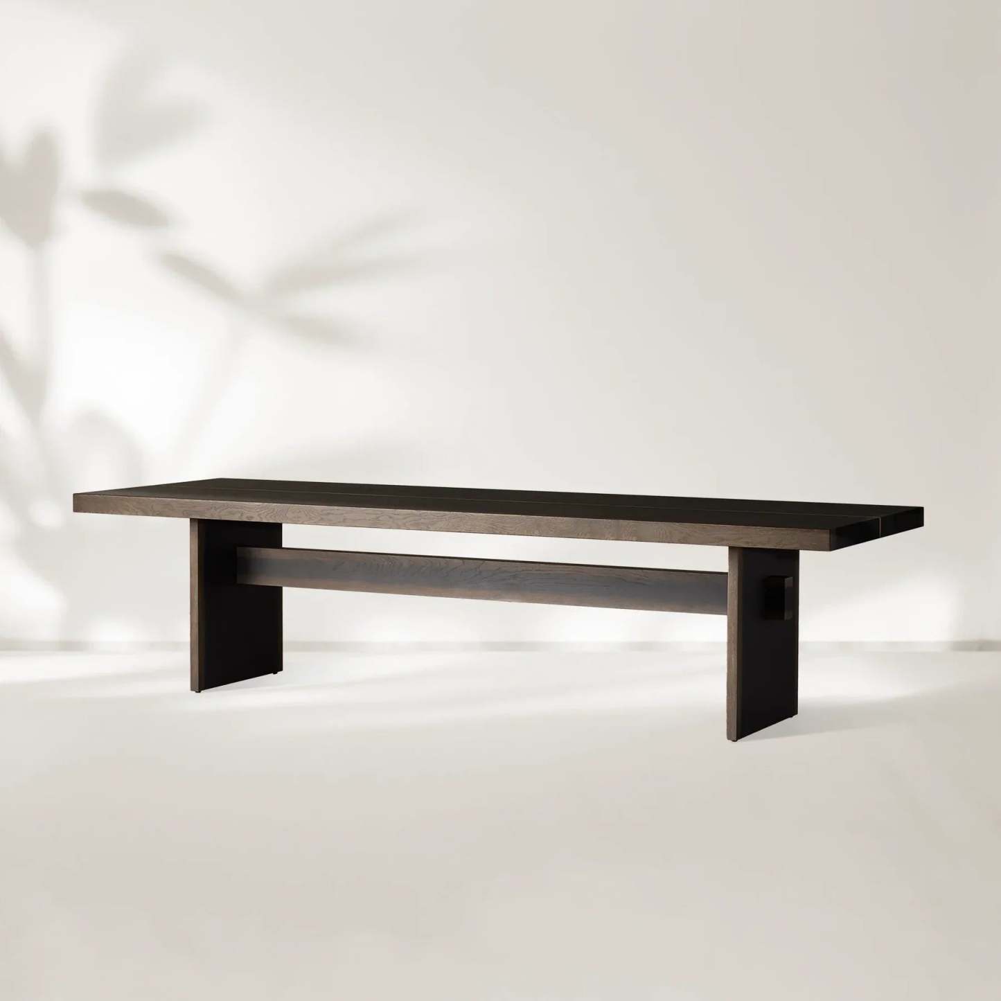Mihaela Dining Table Handcrafted Romanian Oak With Walnut Veneer-Fullstarlighting