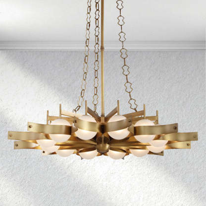 Decolume Sculptural Brass Chandelier-Fullstarlighting
