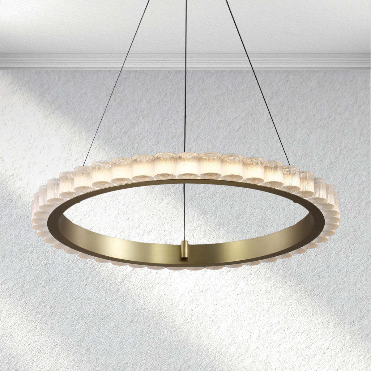 Celestia Round Chandelier,artisanal frosted glass Chandelier