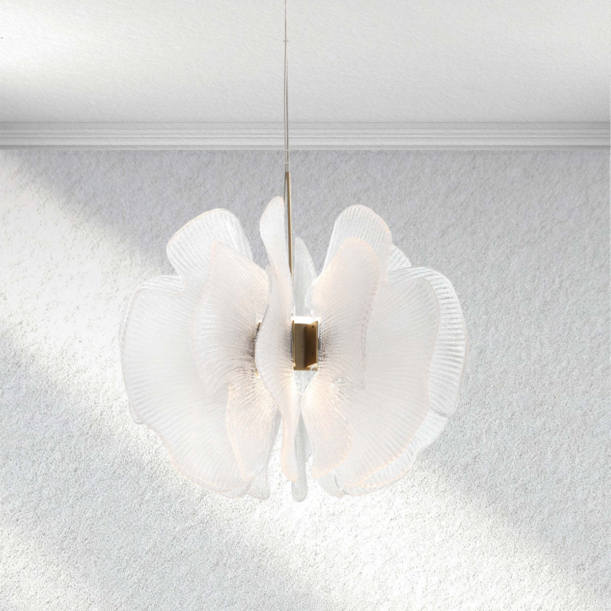 Jellyfish Floral Glass Pendant,minimalist glass and brass fixture