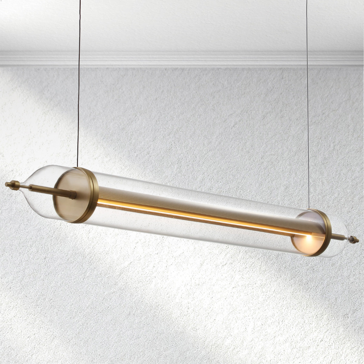 Ethereal Linear Glass Chandelier-Fullstarlighting