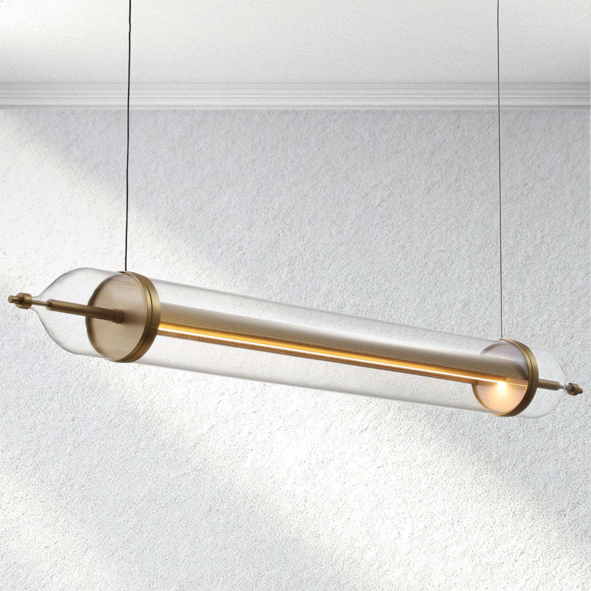 Ethereal Linear Glass Chandelier-Fullstarlighting