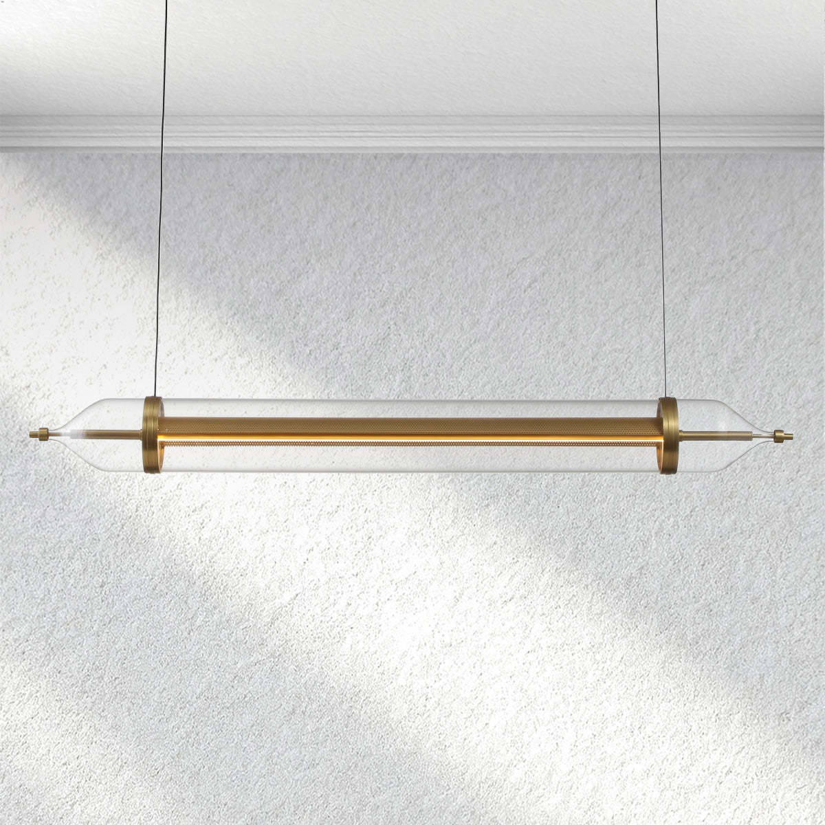 Ethereal Linear Glass Chandelier,dining table linear pendant light