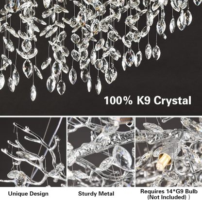 Ice Eye Modern Crystal Tree Branch Round Chandelier for All Rooms 30" 40" 48"-Fullstarlighting