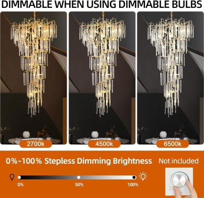 Ice Strip Modern Crystal Tree Branch Staircase Chandelier 95"-Fullstarlighting