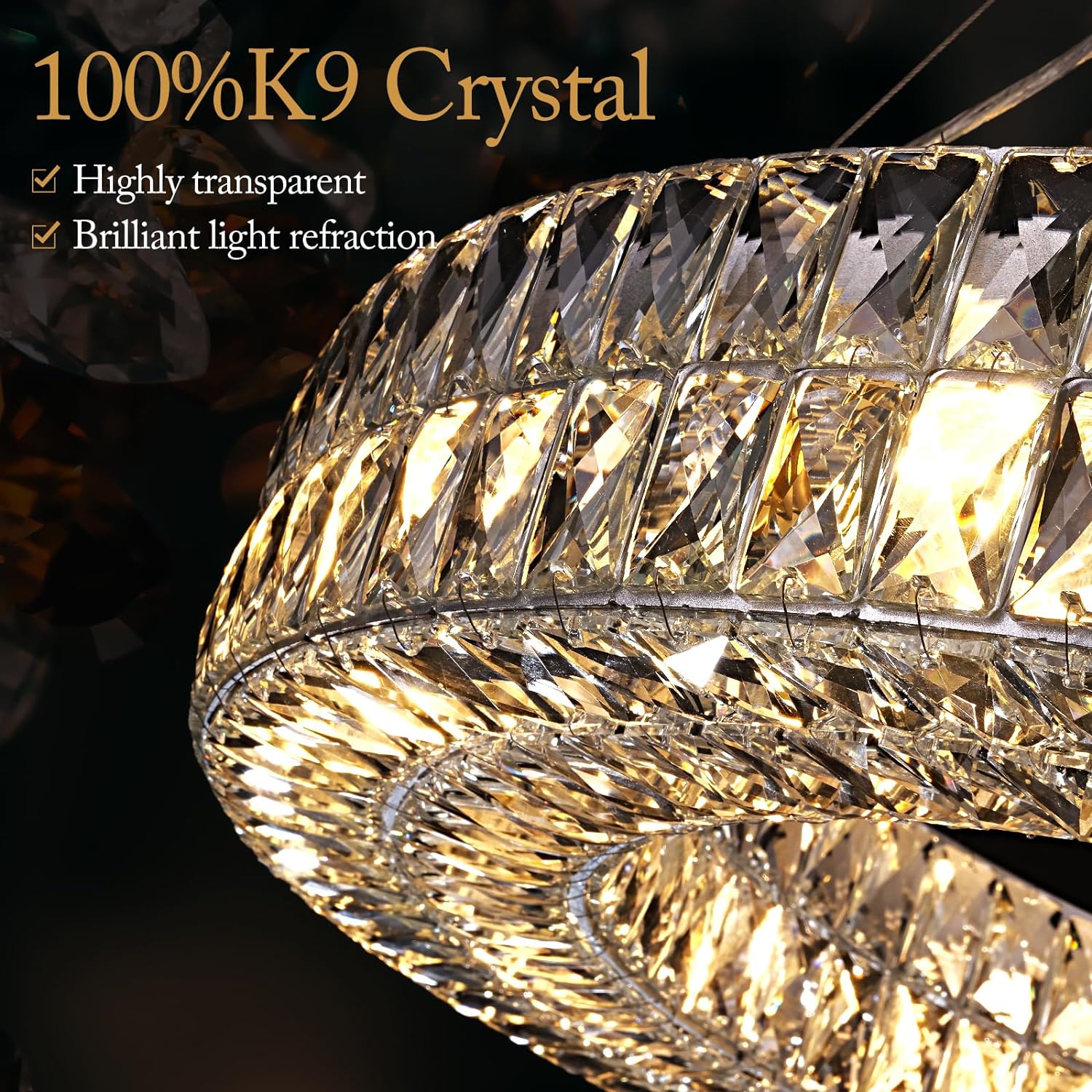K9 Crystal Round/Rectangular Chandelier 32" 61"-Fullstarlighting