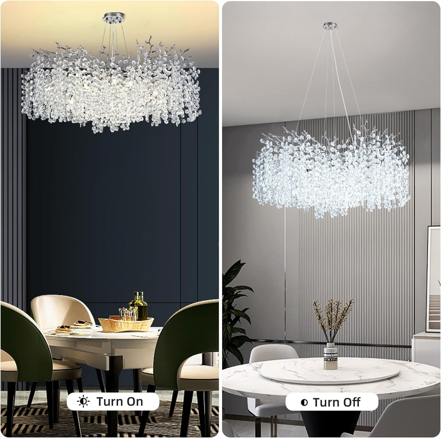 Snow Tree Branch Crystal Chandelier for All Rooms 30" 40" 55"-Fullstarlighting