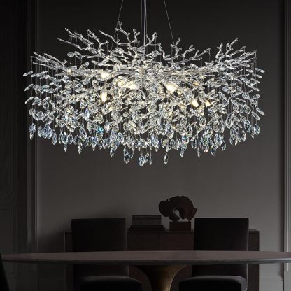 Ice Eye Modern Crystal Tree Branch Round Chandelier for All Rooms 30" 40" 48"-Fullstarlighting