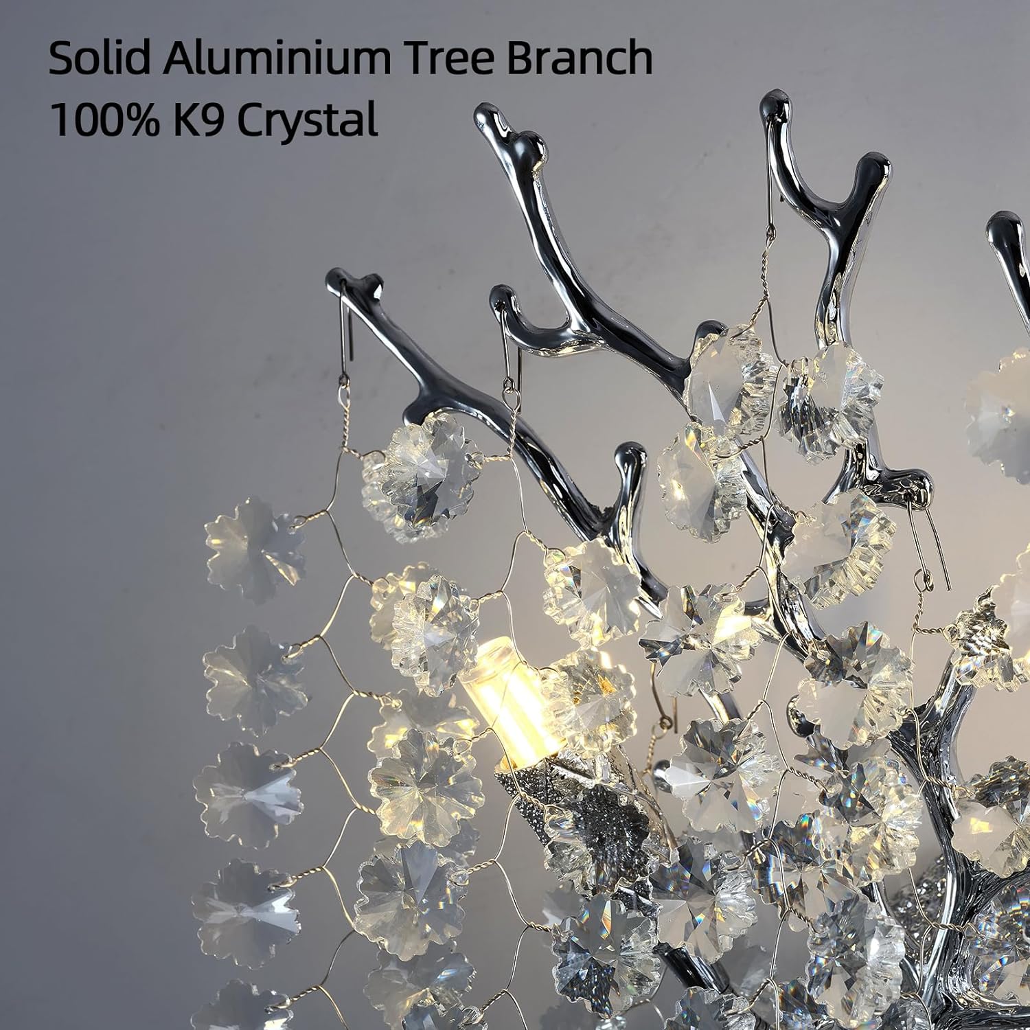 Snow Tree Branch Crystal Gold/Silver Wall Sconce-Fullstarlighting