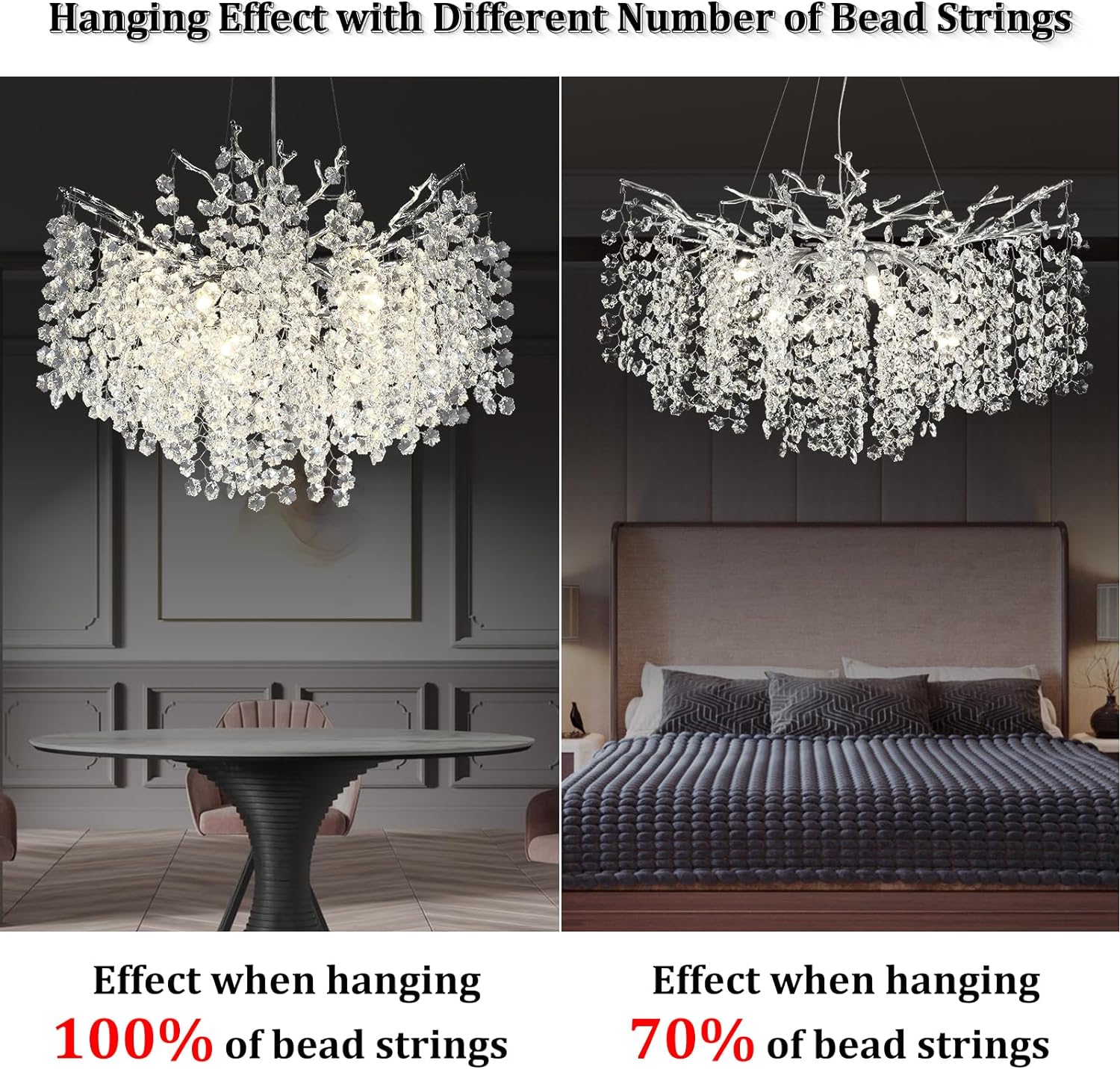 Snow Tree Branch Crystal Chandelier for All Rooms 30" 40" 55"-Fullstarlighting