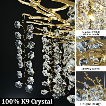 Snow Tree Branch Crystal Chandelier for All Rooms 30" 40" 55"-Fullstarlighting