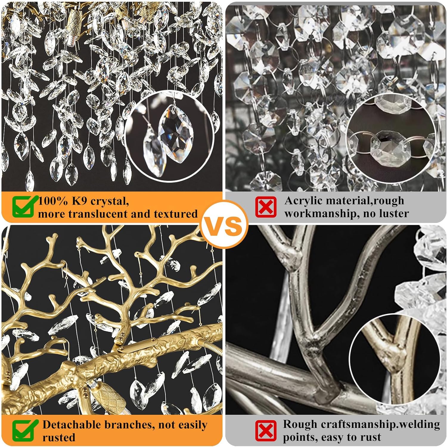 Ice Eye Modern Crystal Tree Branch Round Chandelier for All Rooms 30" 40" 48"-Fullstarlighting