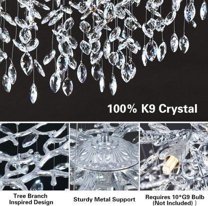 Ice Eye Modern Crystal Tree Branch Round Chandelier for All Rooms 30" 40" 48"-Fullstarlighting