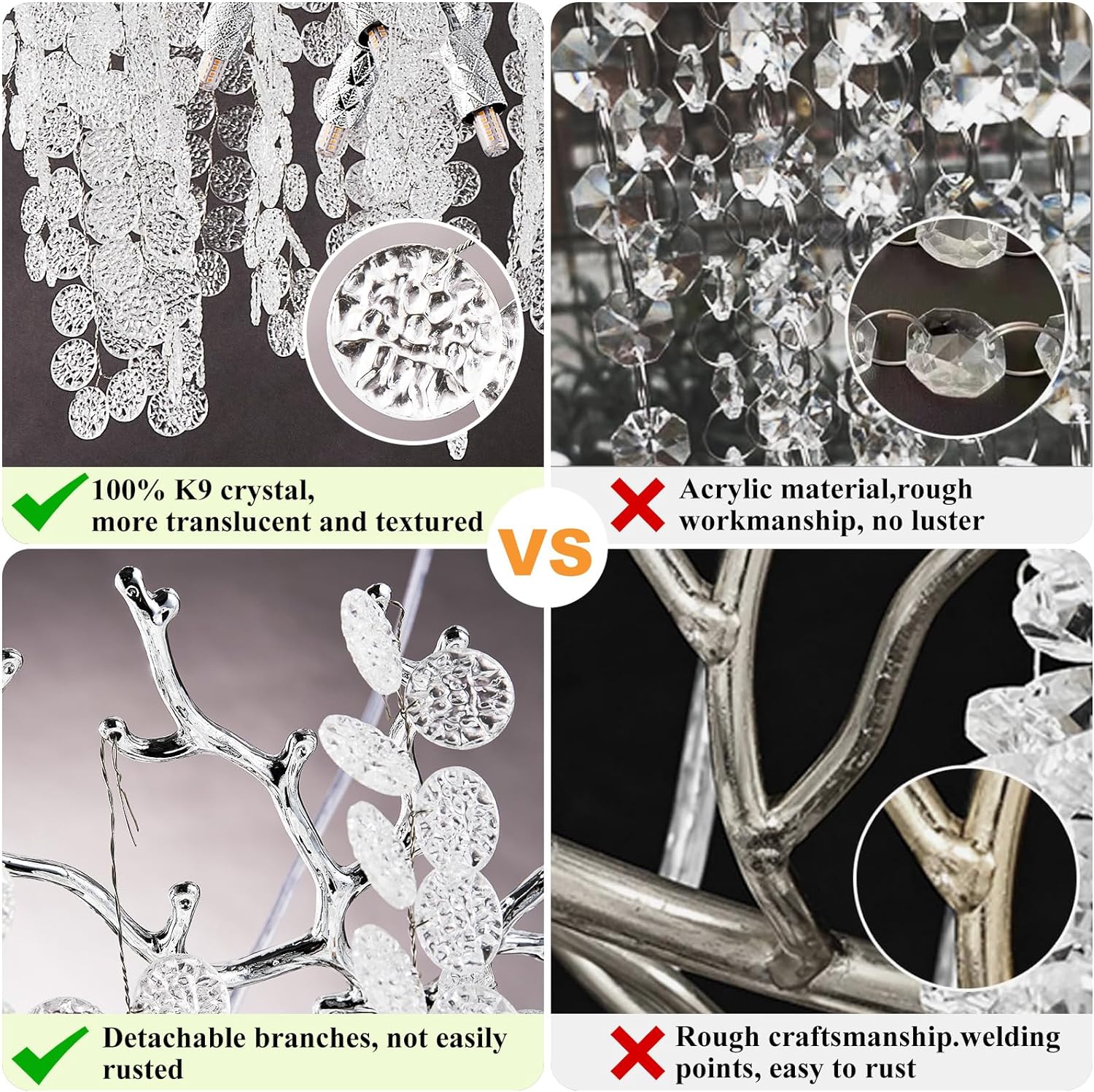 Coin Type Crystal Tree Branch Linear Chandelier 72"-Fullstarlighting