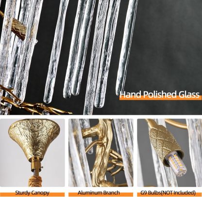 Ice Strip Modern Crystal Tree Branch Staircase Chandelier 95"-Fullstarlighting