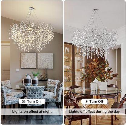 Ice Eye Modern Crystal Tree Branch Round Chandelier for All Rooms 30" 40" 48"-Fullstarlighting