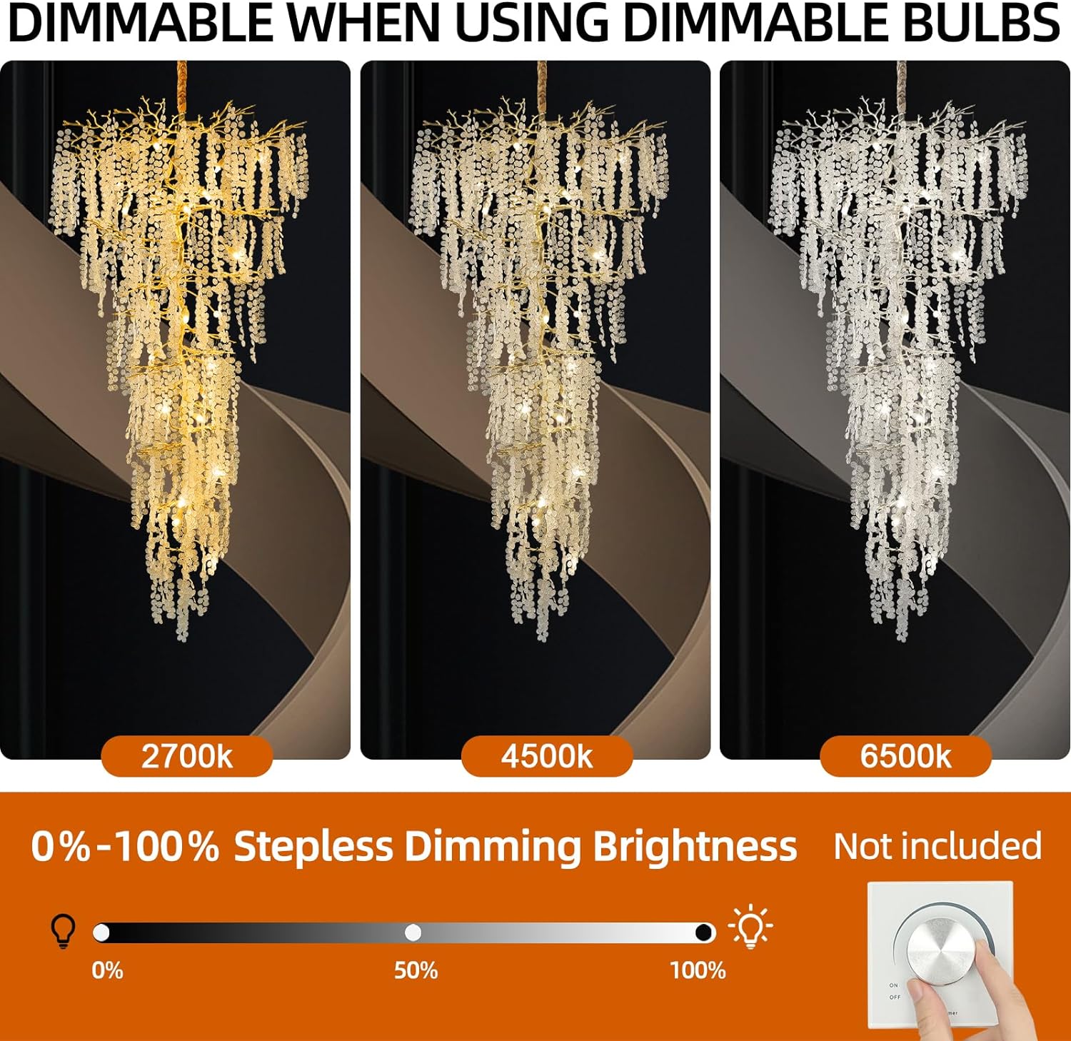 Cathy Modern Crystal Tree Branch Staircase Chandelier 95"-Fullstarlighting