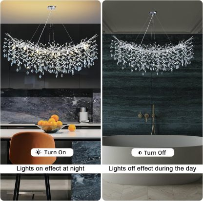 Ice Eye Modern Crystal Tree Branch Round Chandelier for All Rooms 30" 40" 48"-Fullstarlighting