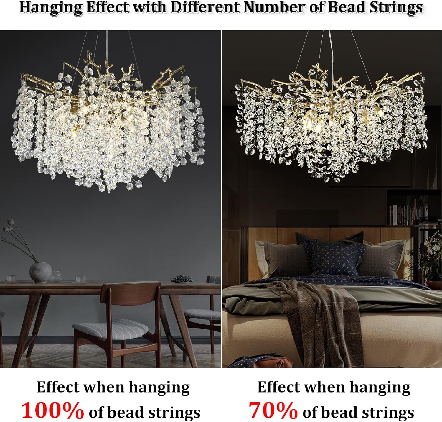 Snow Tree Branch Crystal Chandelier for All Rooms 30" 40" 55"-Fullstarlighting