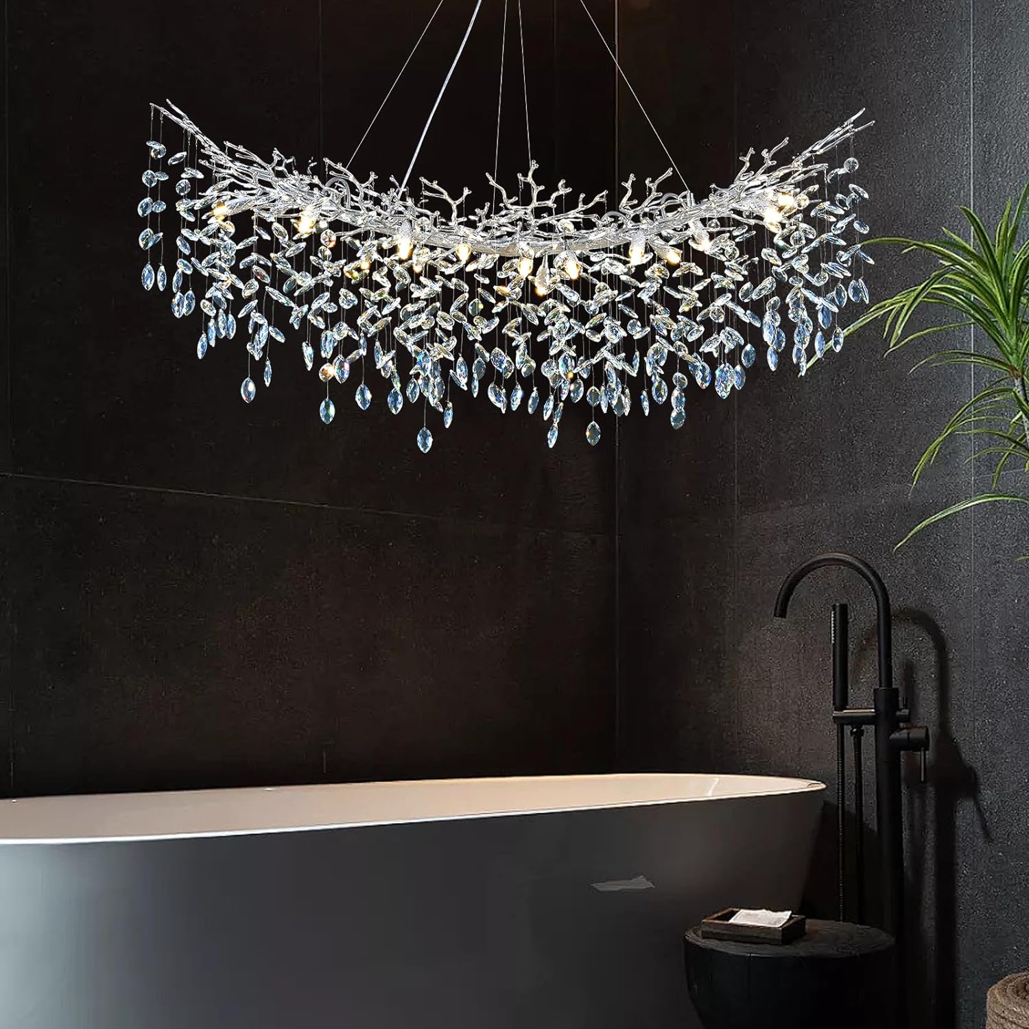 Ice Eye Modern Crystal Tree Branch Round Chandelier for All Rooms 30" 40" 48"-Fullstarlighting