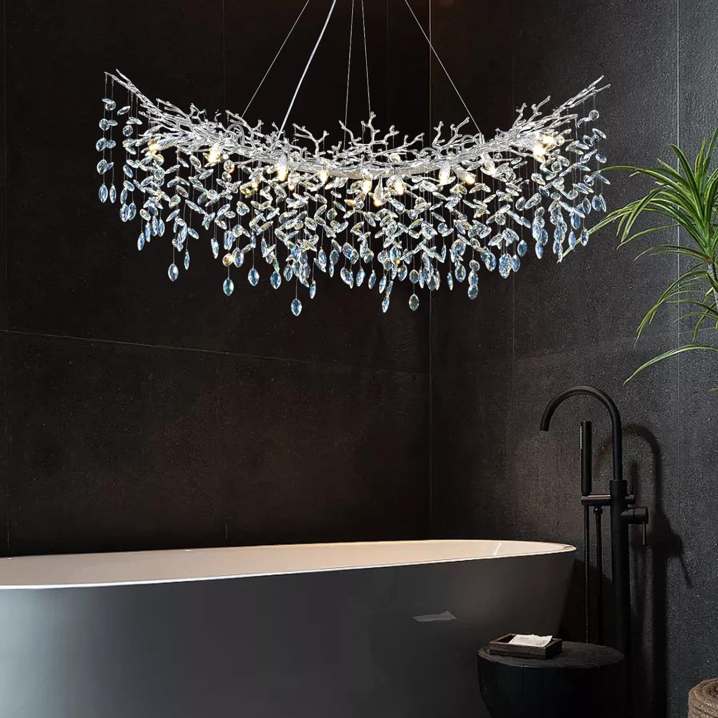 Ice Eye Modern Crystal Tree Branch Round Chandelier for All Rooms 30" 40" 48"-Fullstarlighting