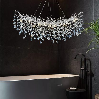 Ice Eye Modern Crystal Tree Branch Round Chandelier for All Rooms 30" 40" 48"-Fullstarlighting