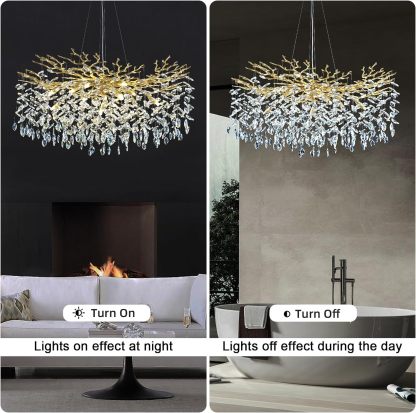Ice Eye Modern Crystal Tree Branch Round Chandelier for All Rooms 30" 40" 48"-Fullstarlighting
