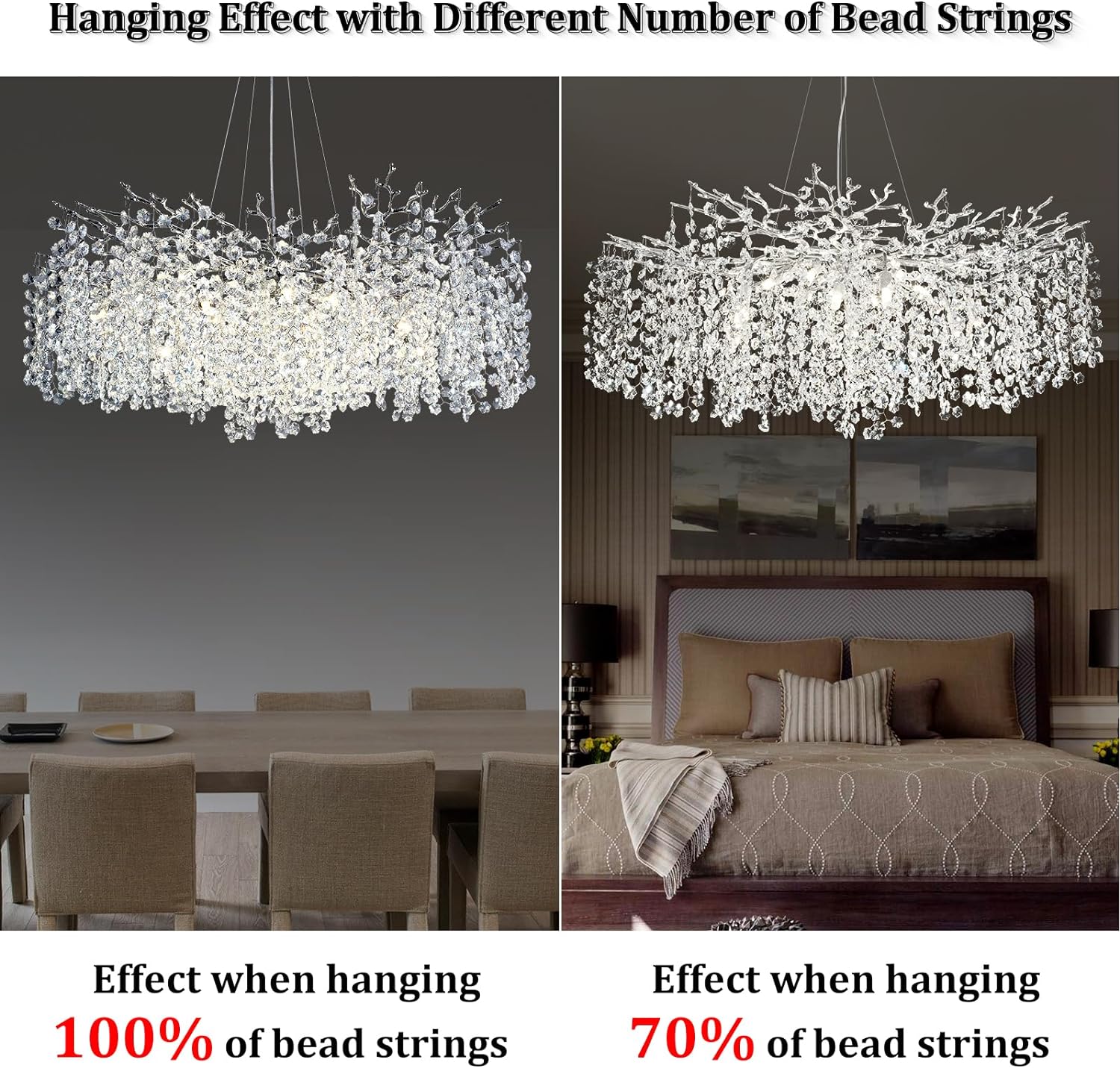 Snow Tree Branch Crystal Chandelier for All Rooms 30" 40" 55"-Fullstarlighting