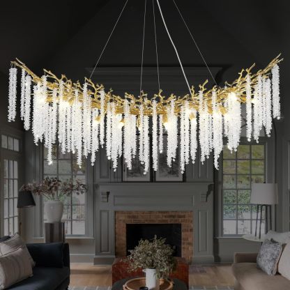 Snow Tree Branches Linear Chandelier for All Rooms 55''-Fullstarlighting