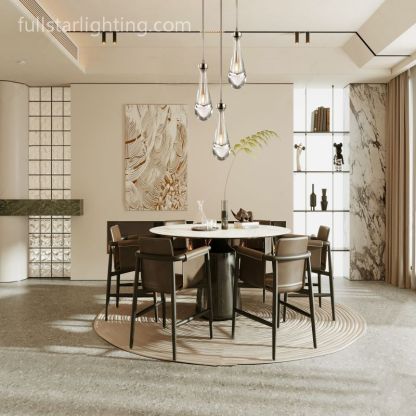 Raindrops 3-Light Rod Round Chandelier-Fullstarlighting