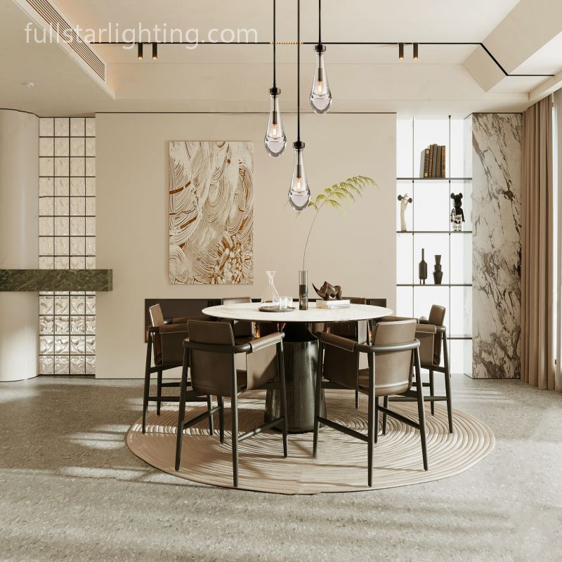 Raindrops 3-Light Rod Round Chandelier-Fullstarlighting