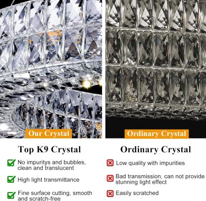 K9 Crystal Round/Rectangular Chandelier 32" 61"-Fullstarlighting