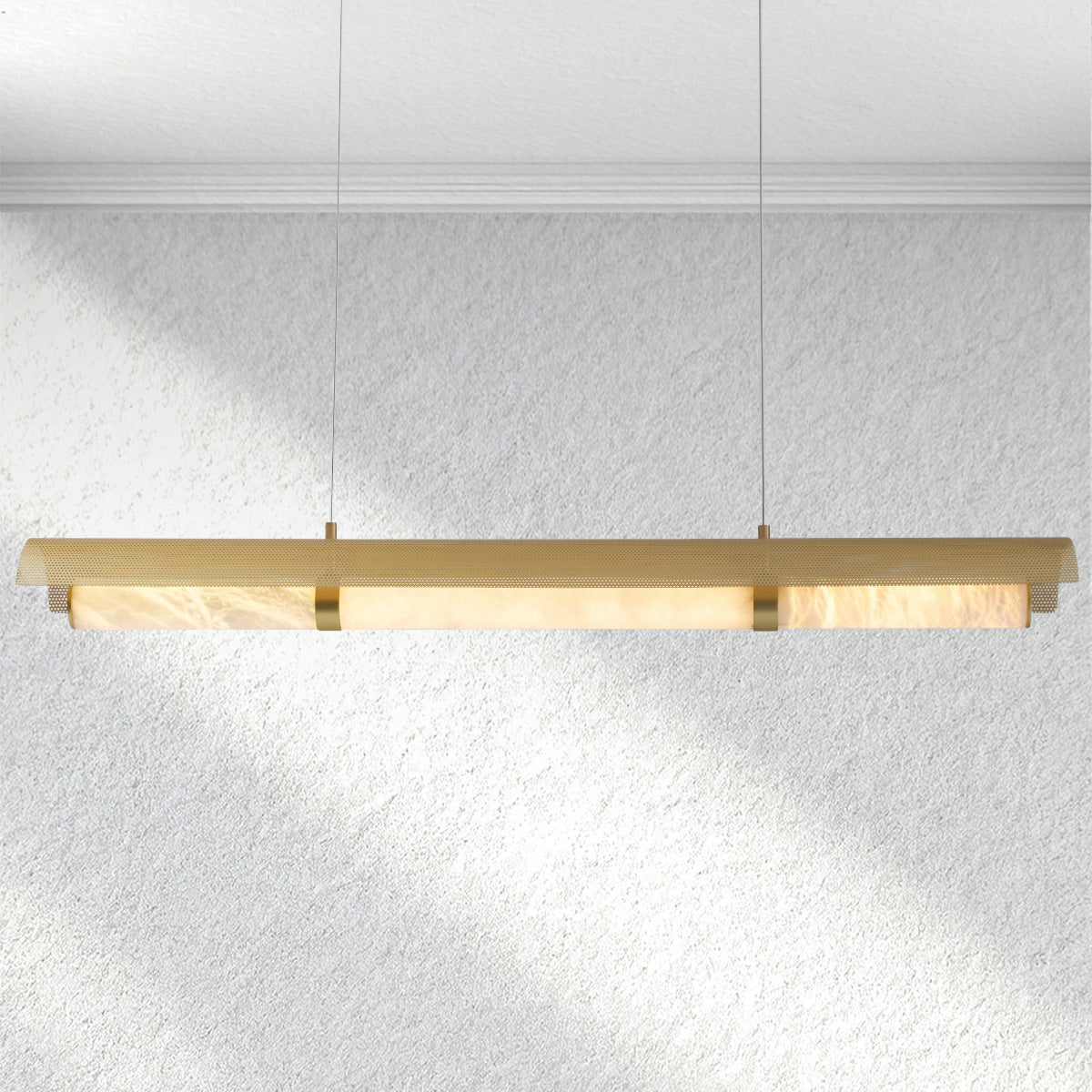 Carey Mirage Alabaster Linear Chandelier-Fullstarlighting