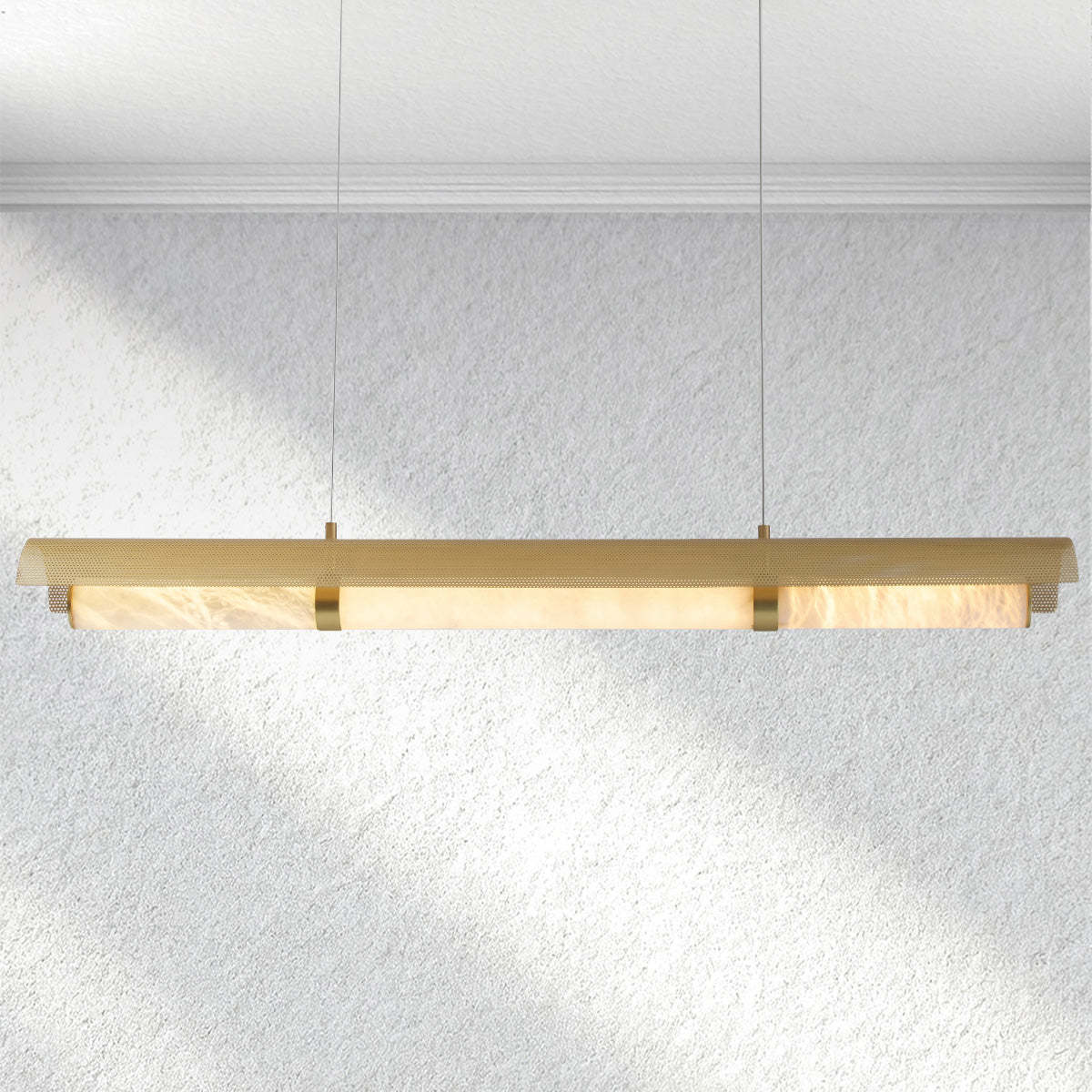 Carey Mirage Alabaster Linear Chandelier-Fullstarlighting