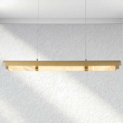 Carey Mirage Alabaster Linear Chandelier-Fullstarlighting