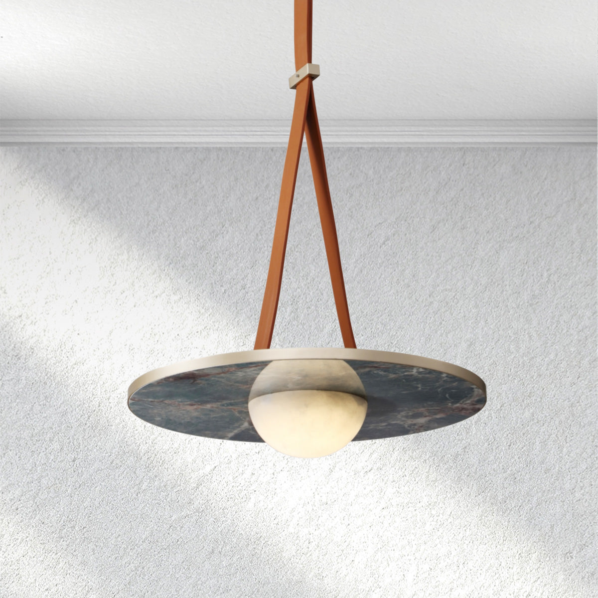 Carey FloatDisc Alabaster Pendant-Fullstarlighting