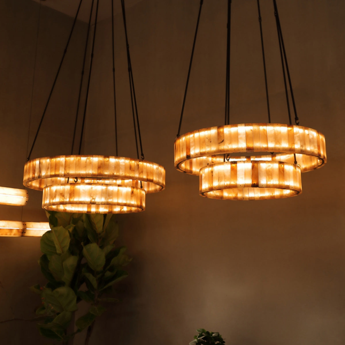 Carey Eterna Alabaster Round Chandelier-Fullstarlighting