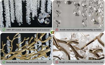 Snow Tree Branch Gold/Silver Chandelier 47''-Fullstarlighting