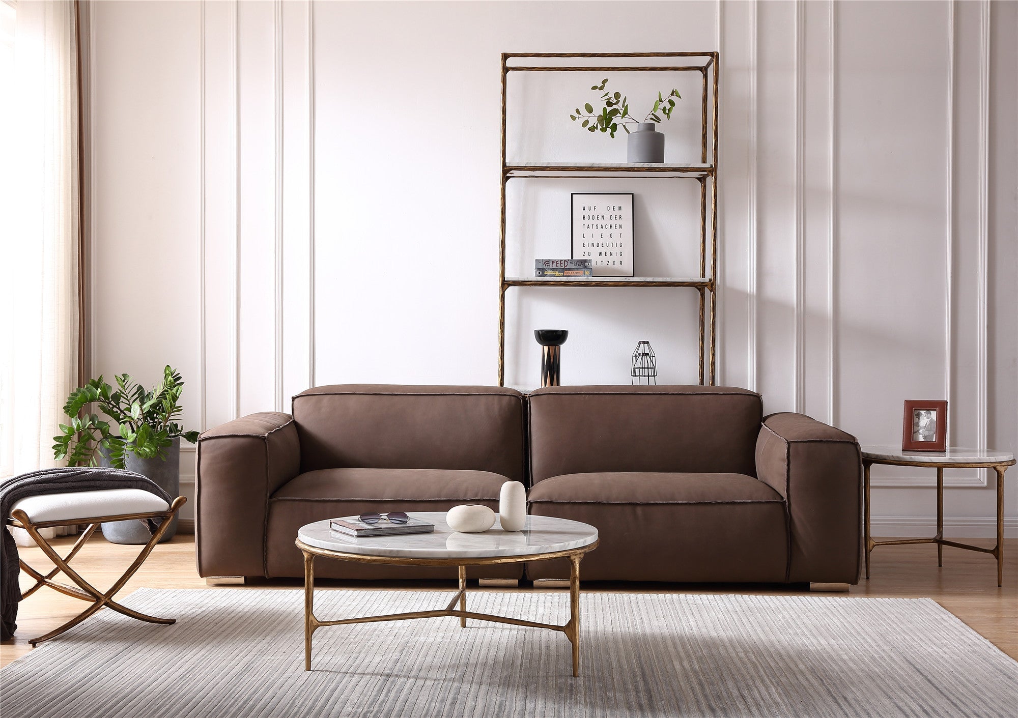 Thaddeus Marble Round Coffee Table-Fullstarlighting