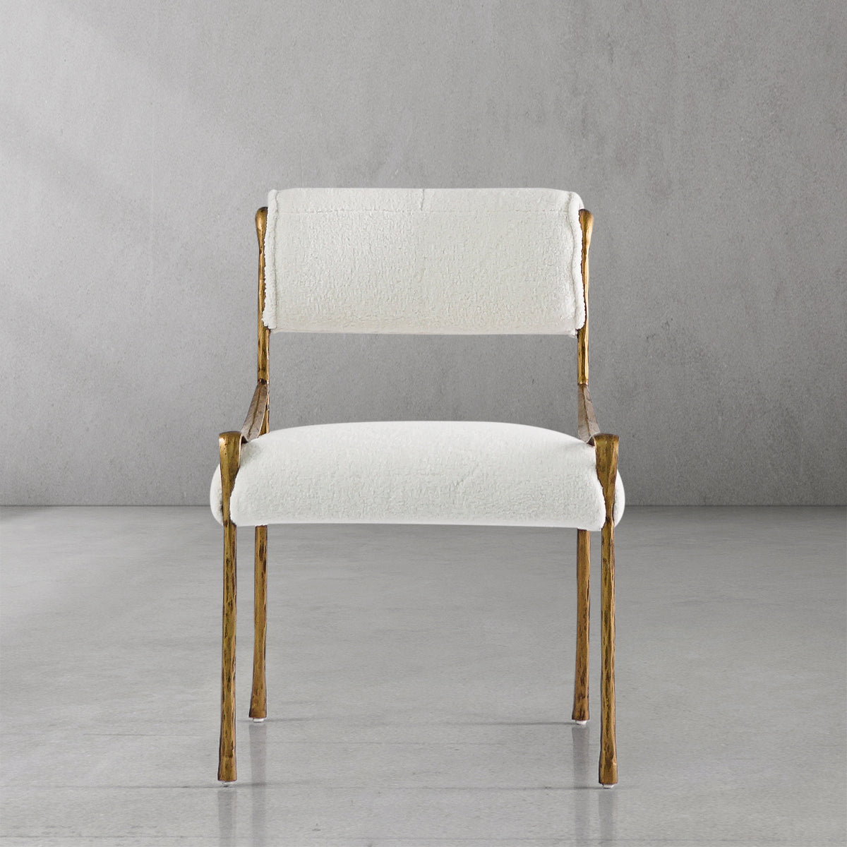 Thaddeus Retro Copper Iron Frame Armless Dining Chair-Fullstarlighting