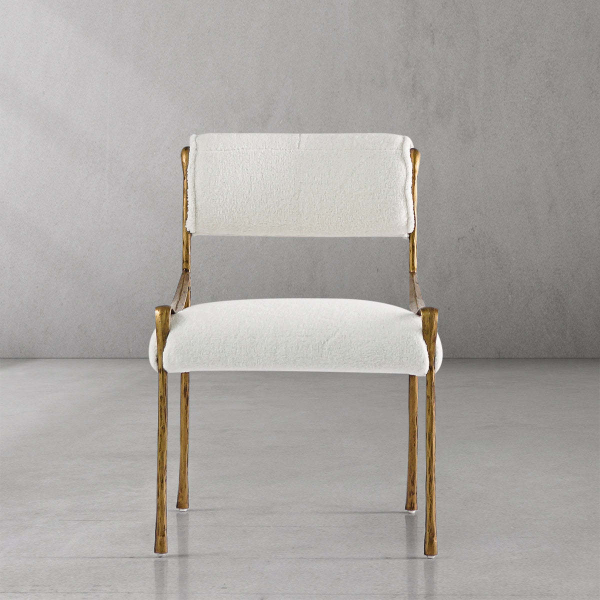 Thaddeus Retro Copper Iron Frame Armless Dining Chair-Fullstarlighting