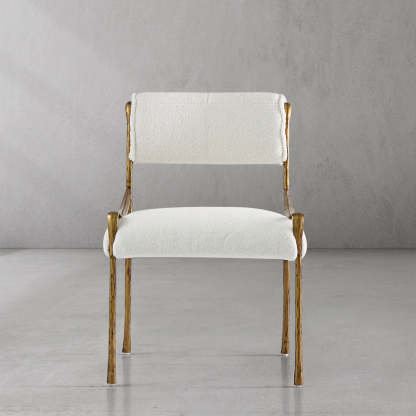 Thaddeus Retro Copper Iron Frame Armless Dining Chair-Fullstarlighting