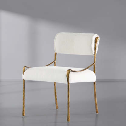 Thaddeus Retro Copper Iron Frame Armless Dining Chair-Fullstarlighting