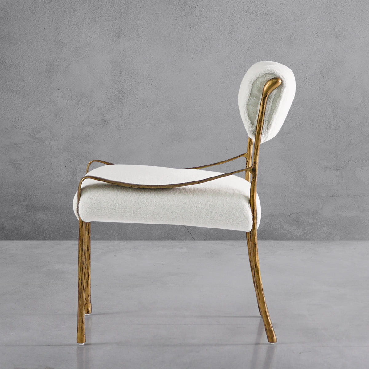 Thaddeus Retro Copper Iron Frame Armless Dining Chair-Fullstarlighting