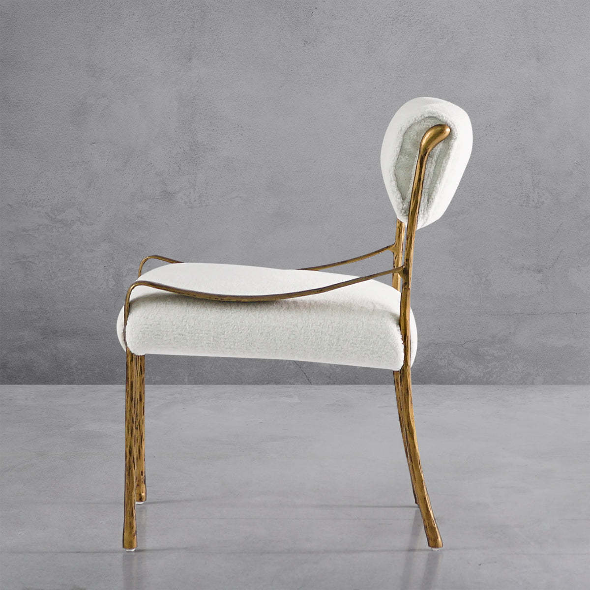 Thaddeus Retro Copper Iron Frame Armless Dining Chair-Fullstarlighting