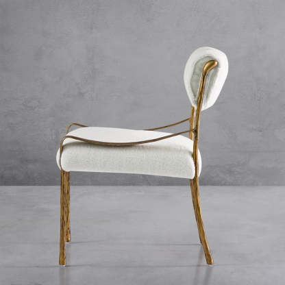 Thaddeus Retro Copper Iron Frame Armless Dining Chair-Fullstarlighting